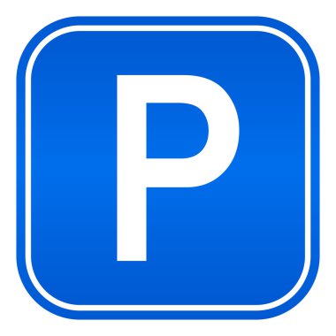 Vector cars parking sign clipart