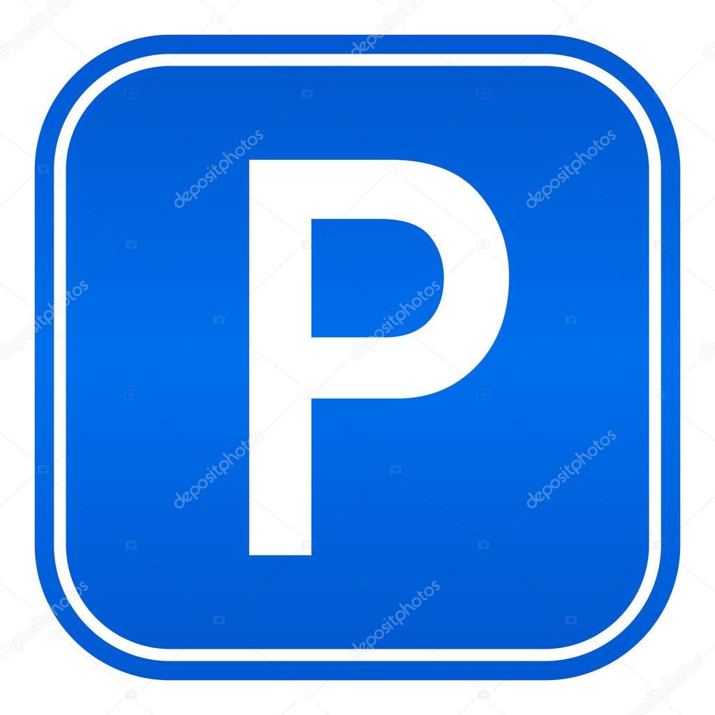 Vector cars parking sign isolated on white