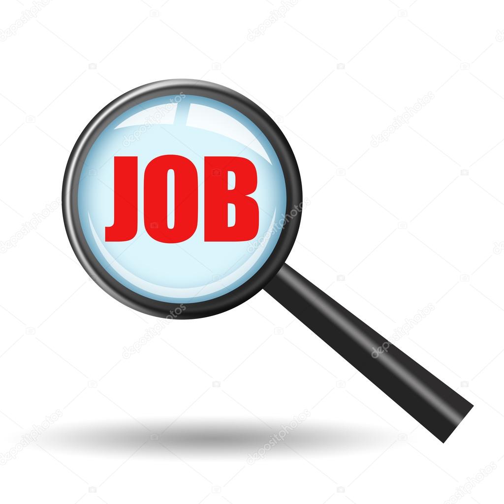 Job search icon isolated on white