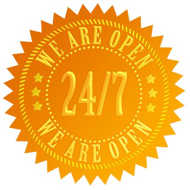 açık 24 saat işareti vardır