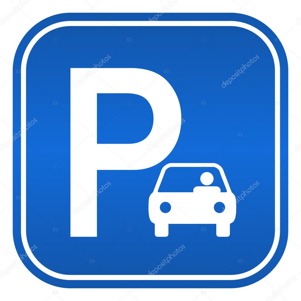 Car parking sign, vector illustration isolated on white