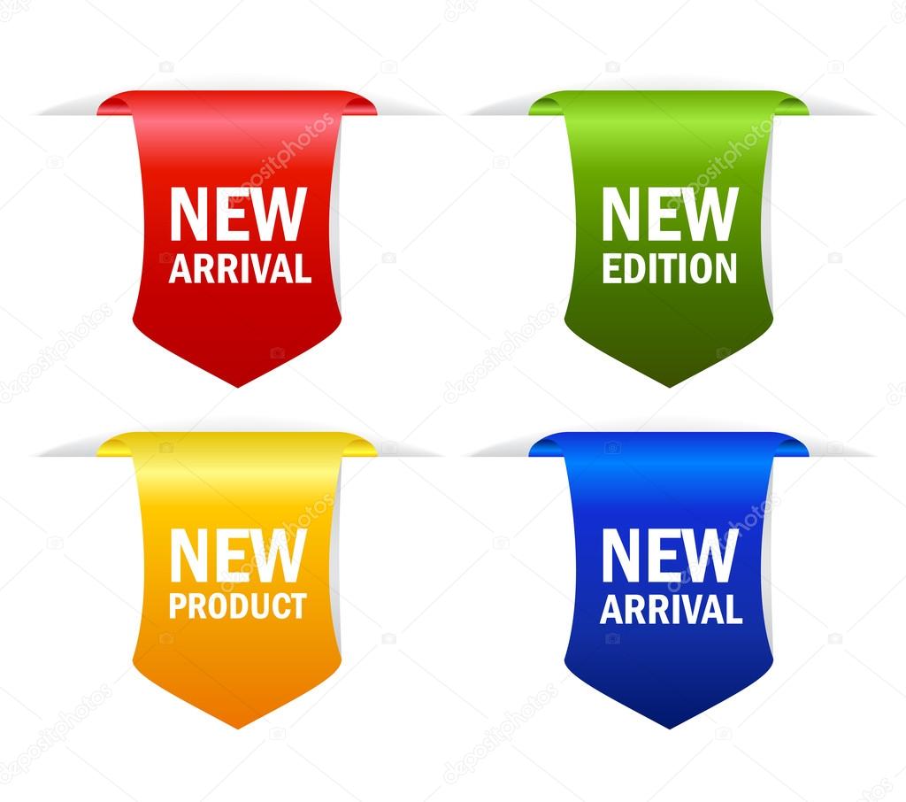 New arrival vector ribbons isolated on white