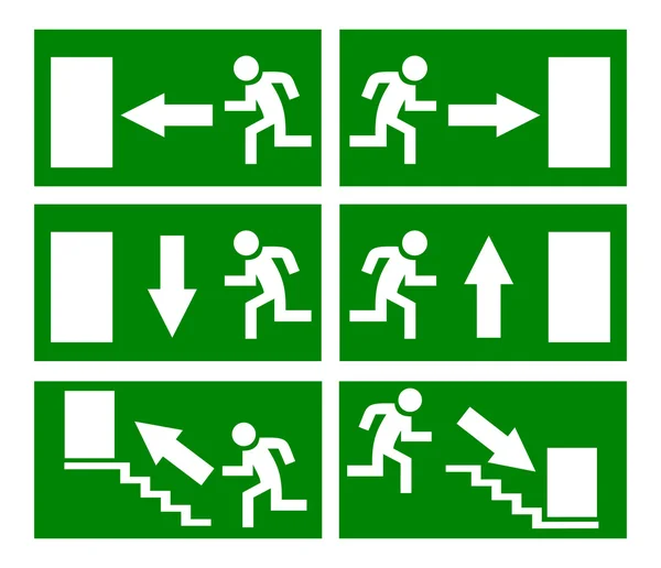 Vector señales de salida de emergencia conjunto — Vector de stock