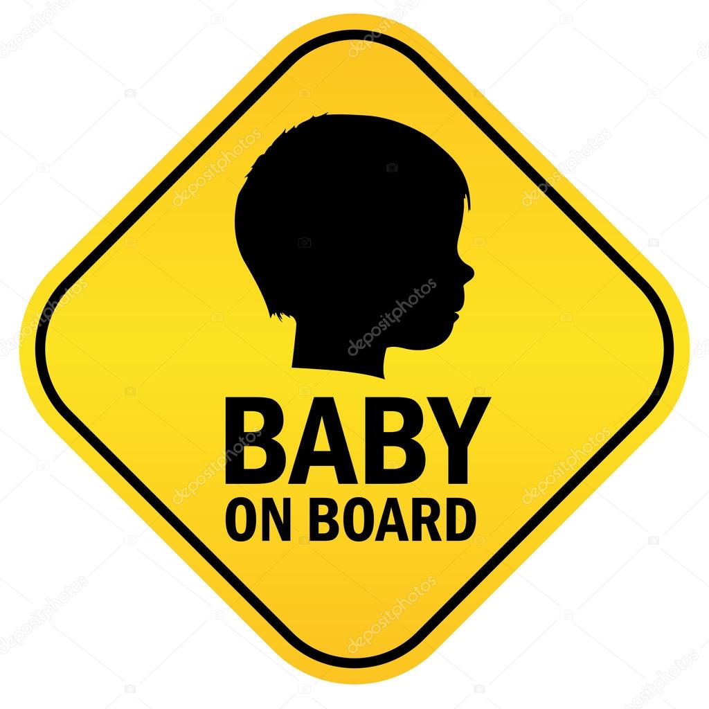 Baby on board emblem, vector illustration