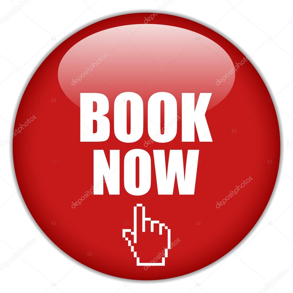 Vector book now button isolated on white