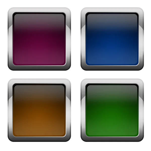 Botões quadrados brilhantes em branco — Fotografia de Stock