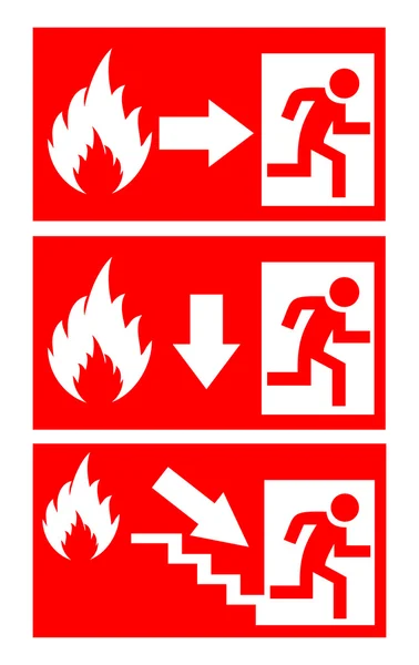Znaki niebezpieczeństwa pożarowego — Wektor stockowy