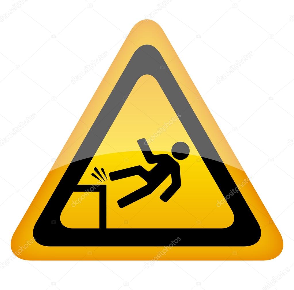 Fall danger warning sign