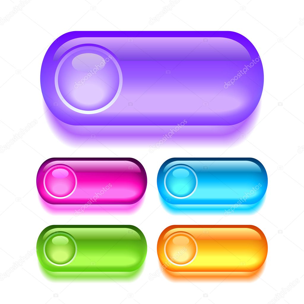 Vector glassy buttons
