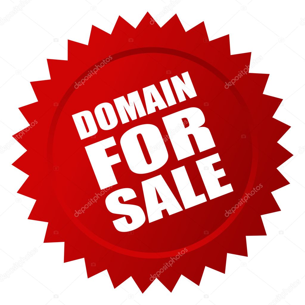 Domain for sale sticker, vector illustration