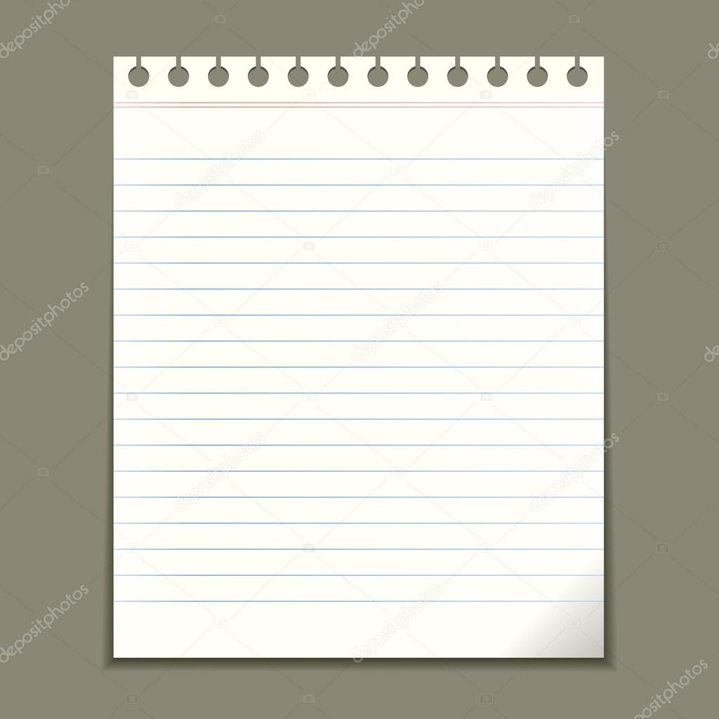 Blank notepad sheet