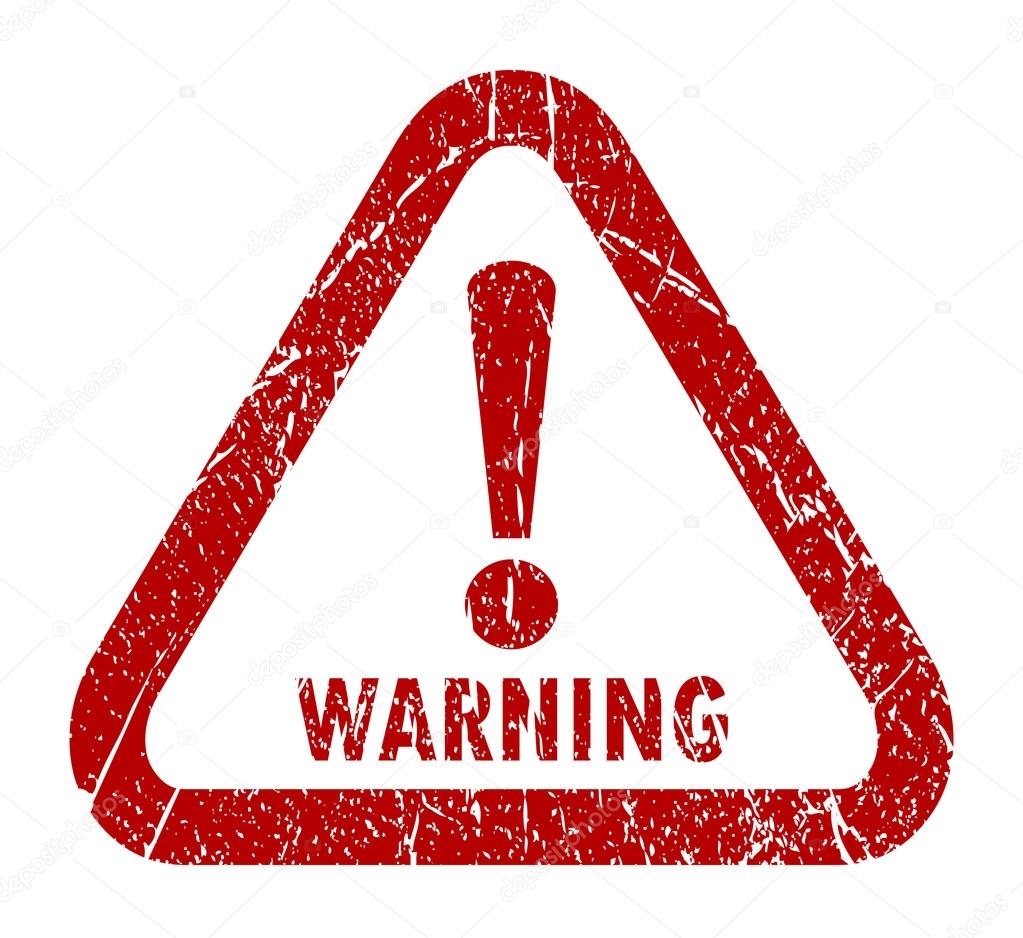 Vector warning symbol isolated on white