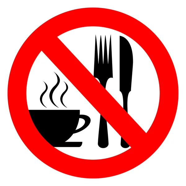 Pas manger et boire signe vecteur — Image vectorielle