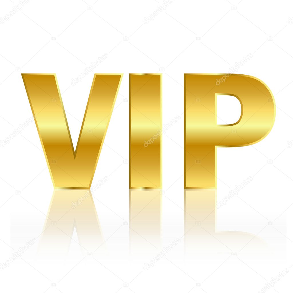 Vip gold symbol isolated on white