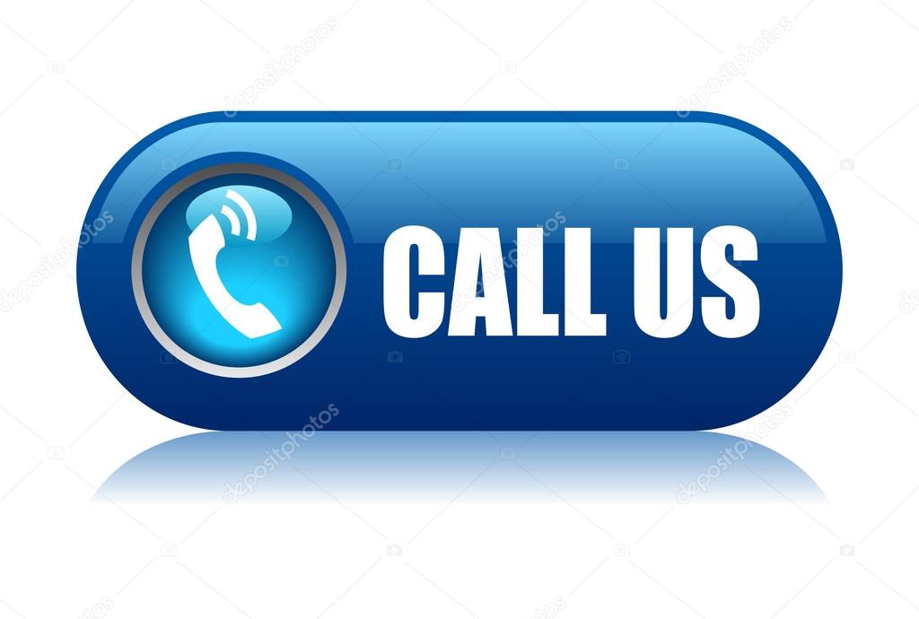 Call us vector button isolated on white