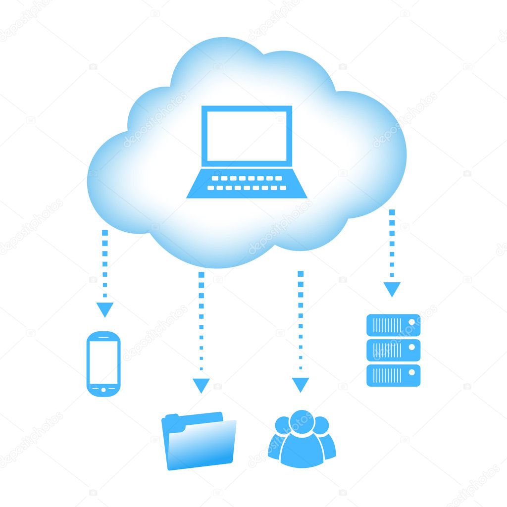 Vector cloud computing concept isolated on white