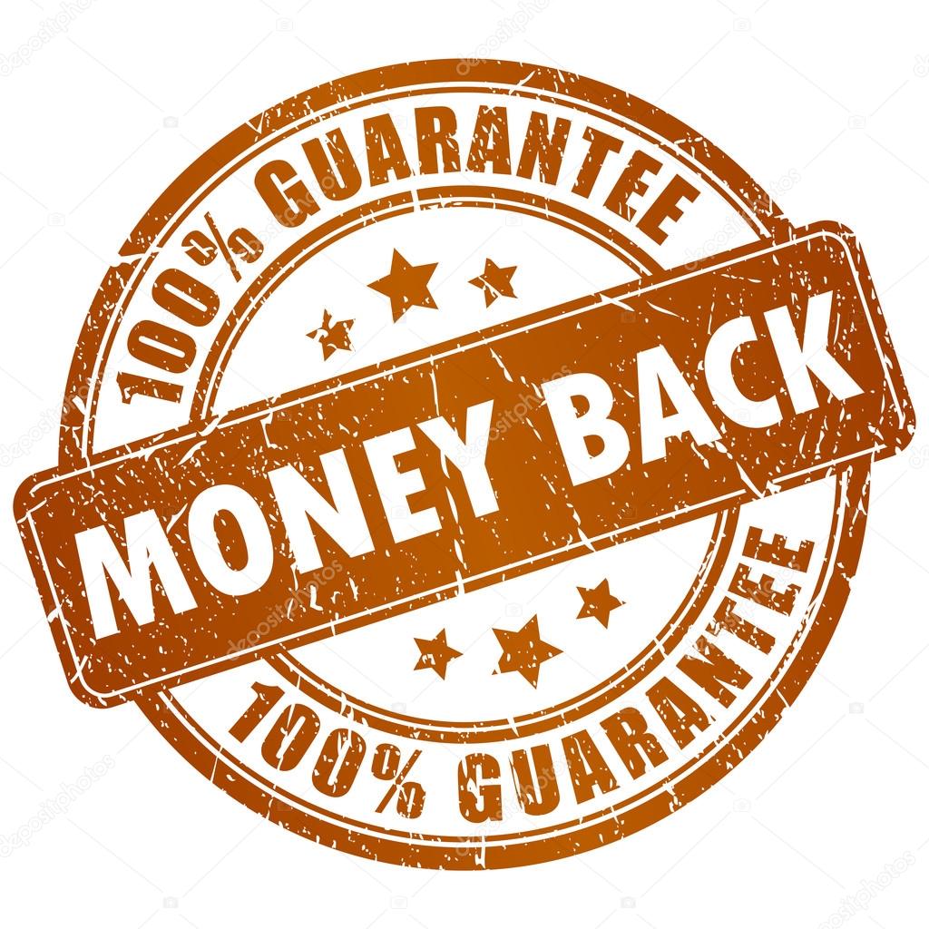 Money back vector stamp isolated on white