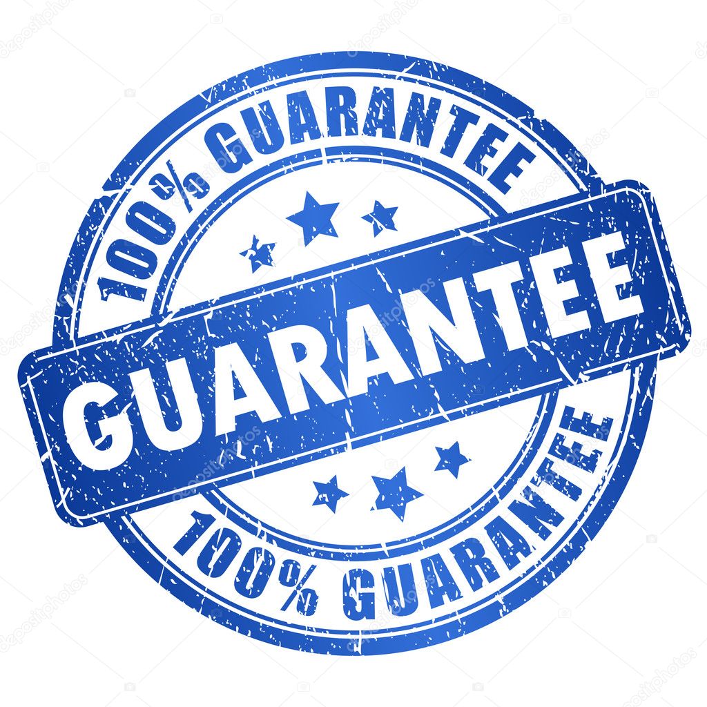 Vector guarantee stamp isolated on white