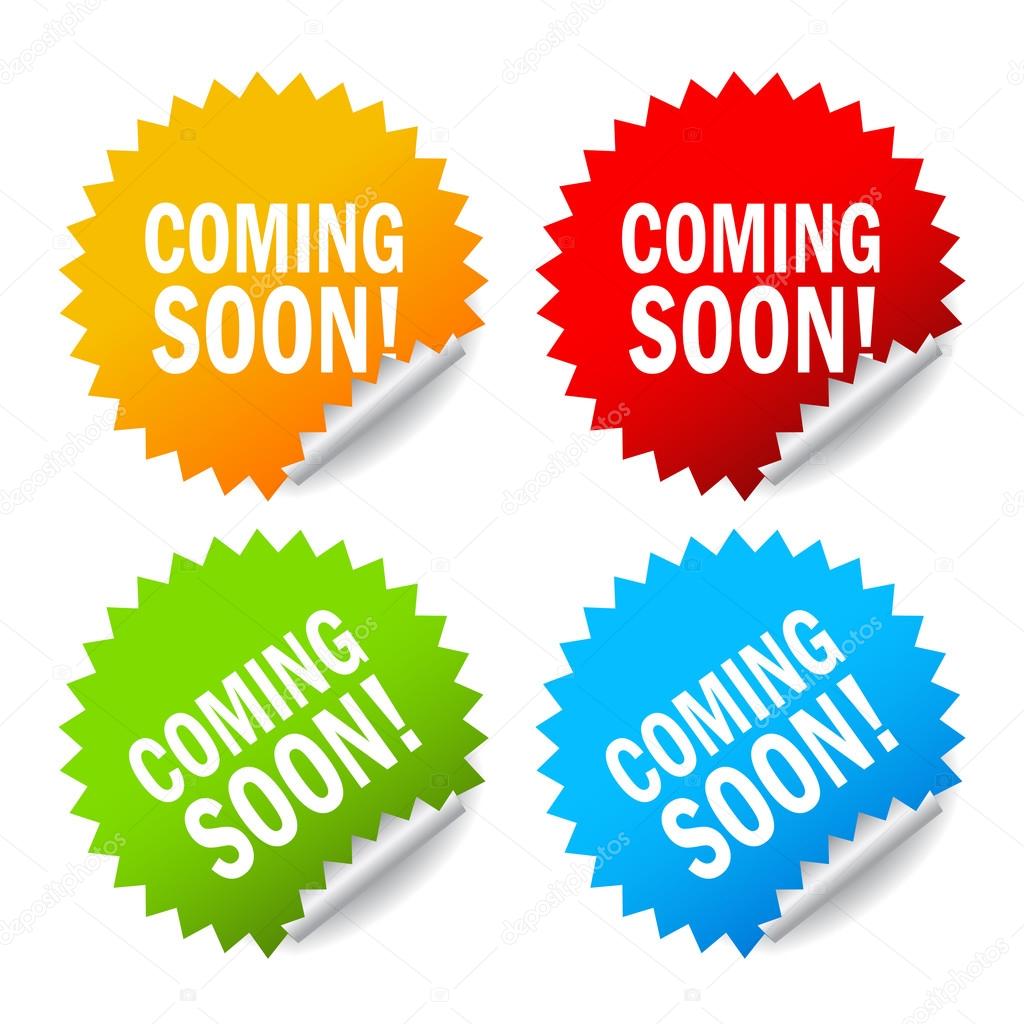 Vector coming soon labels set