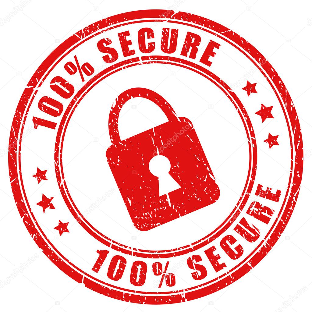 Vector secure stamp isolated on white