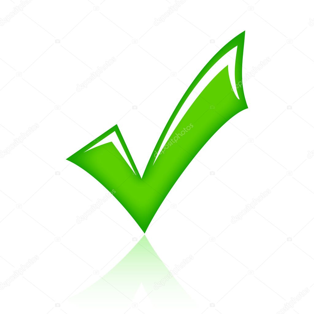 Vector glossy green tick
