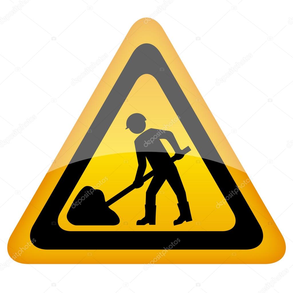 Yellow vector working sign