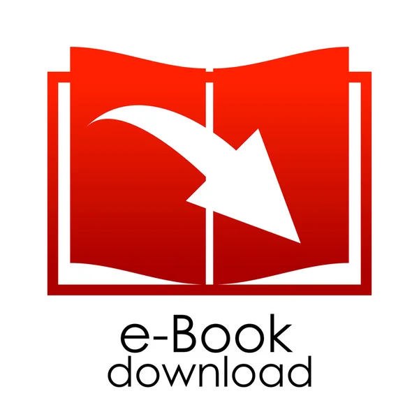 Vektor rotes E-Book-Emblem — Stockvektor