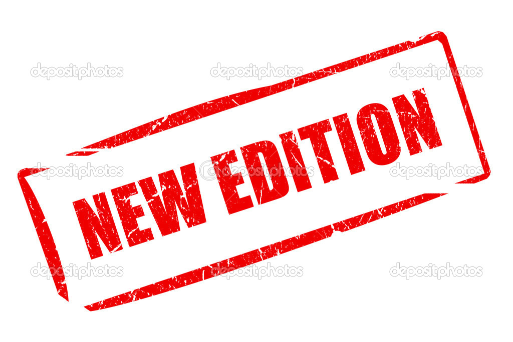 New edition stamp isolated on white