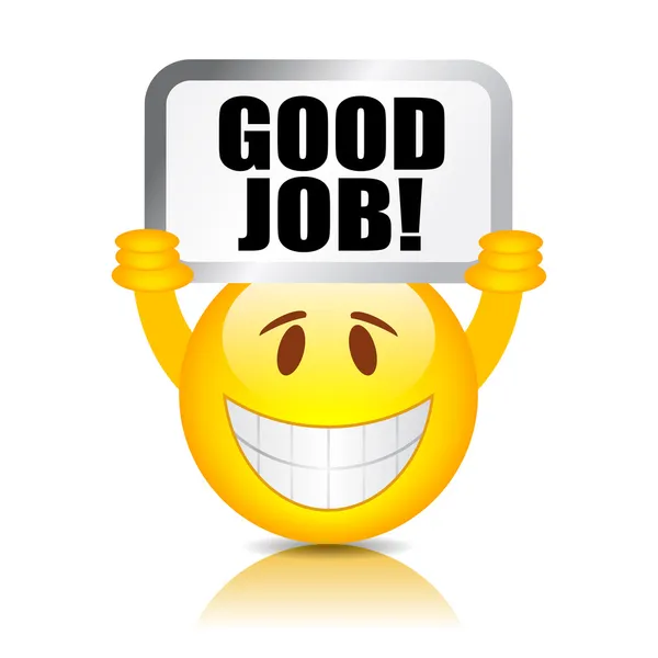 Good job smiley — Stock Vector