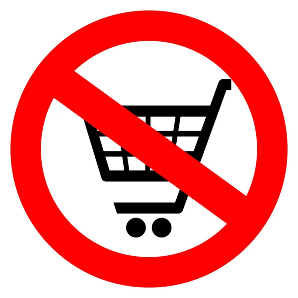 Ningún signo de carrito de compras — Archivo Imágenes Vectoriales