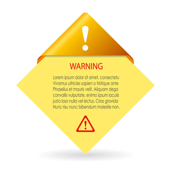 Carte d'avertissement vectorielle — Image vectorielle