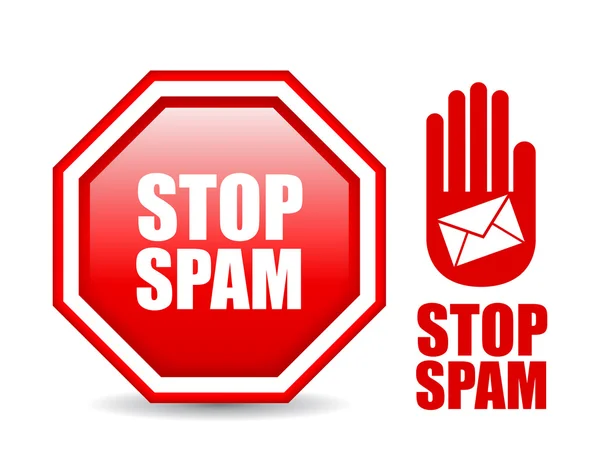 Dur spam işareti — Stok Vektör