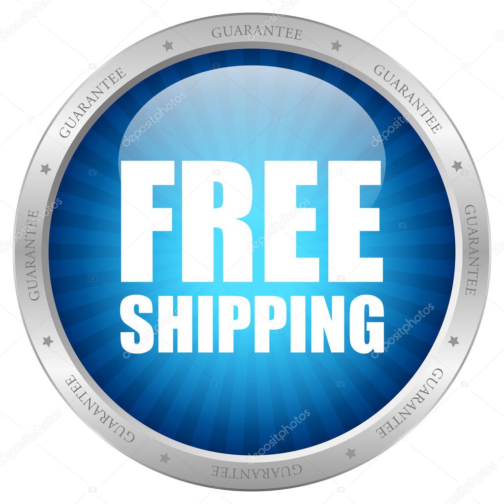 Vector blue free shipping icon