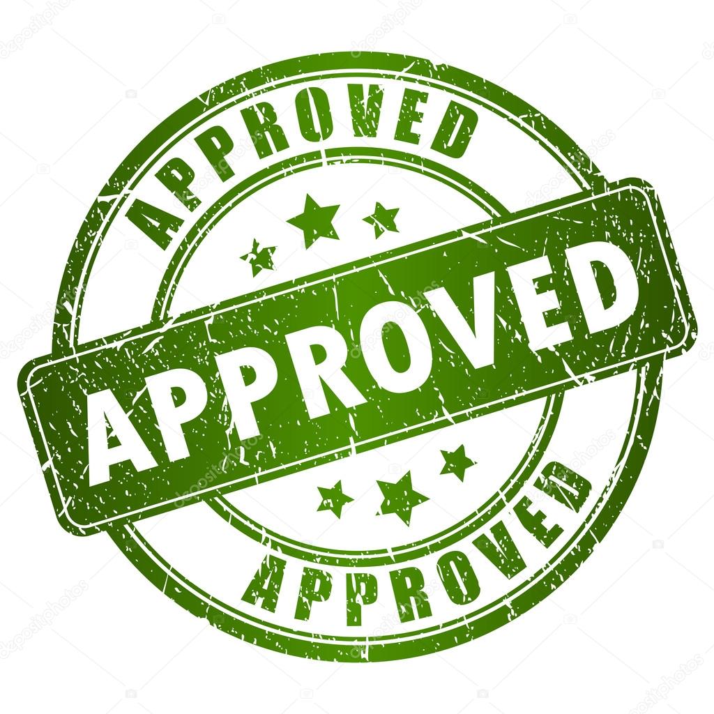 Vector approved stamp isolated on white