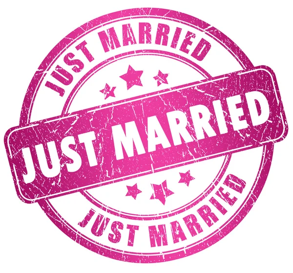 Just married stamp — Stock Photo, Image