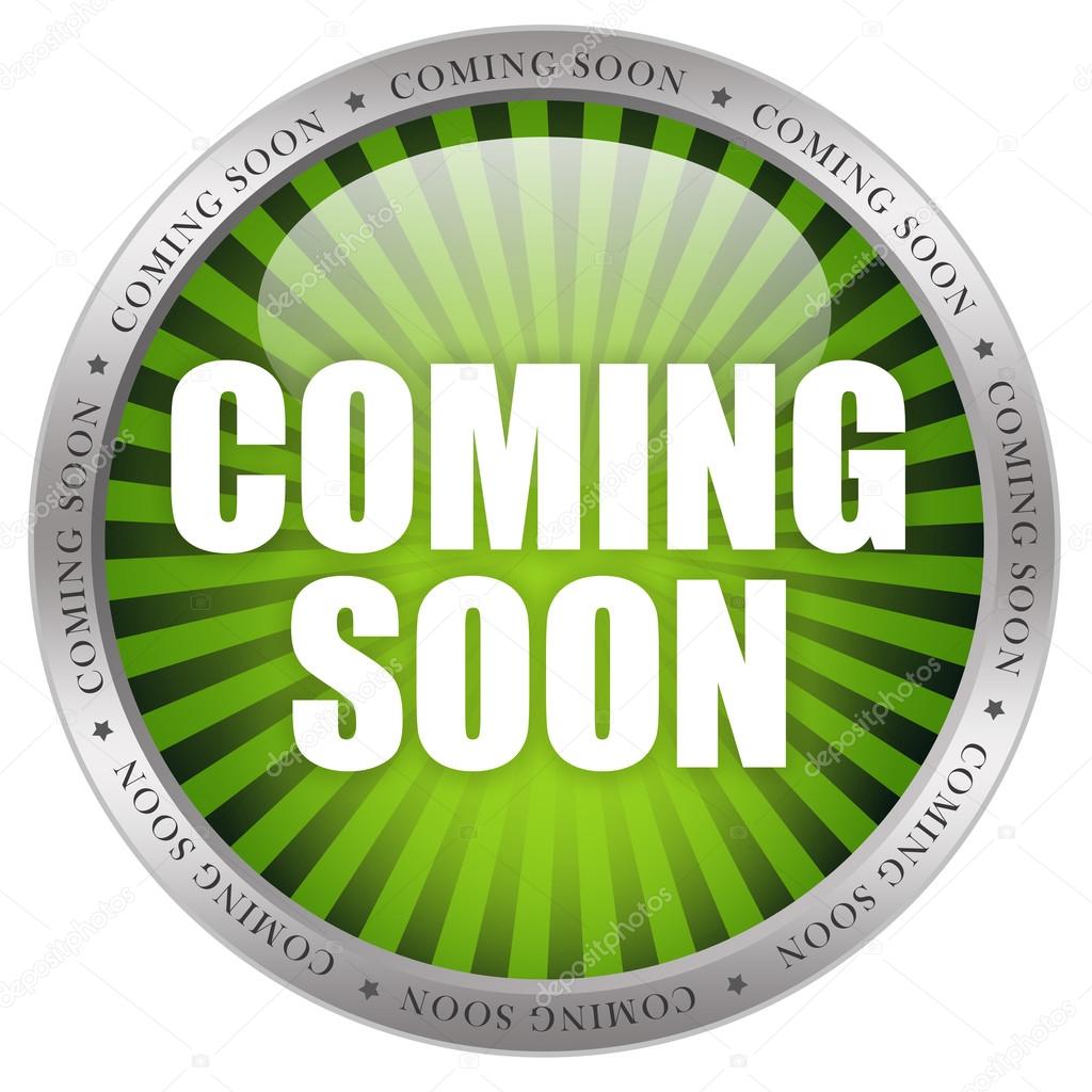Coming soon icon isolated on white