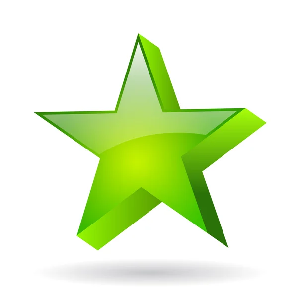 Vettore stella di vetro verde — Vettoriale Stock