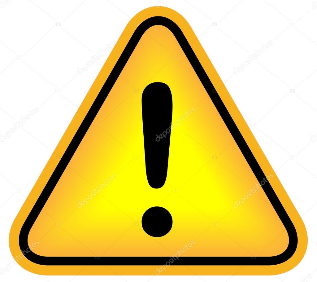 Attention exclamation sign isolated on white