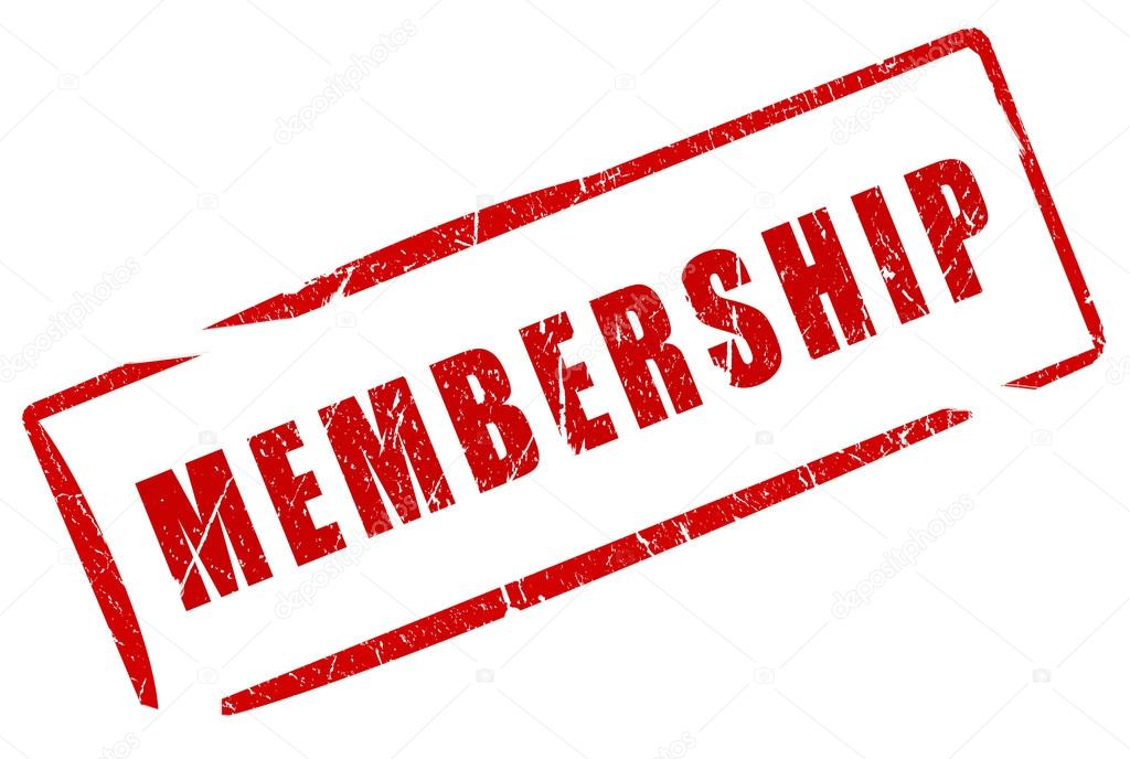 Membership stamp isolated on white