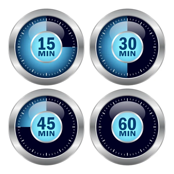 Set icone timer vettoriale — Vettoriale Stock