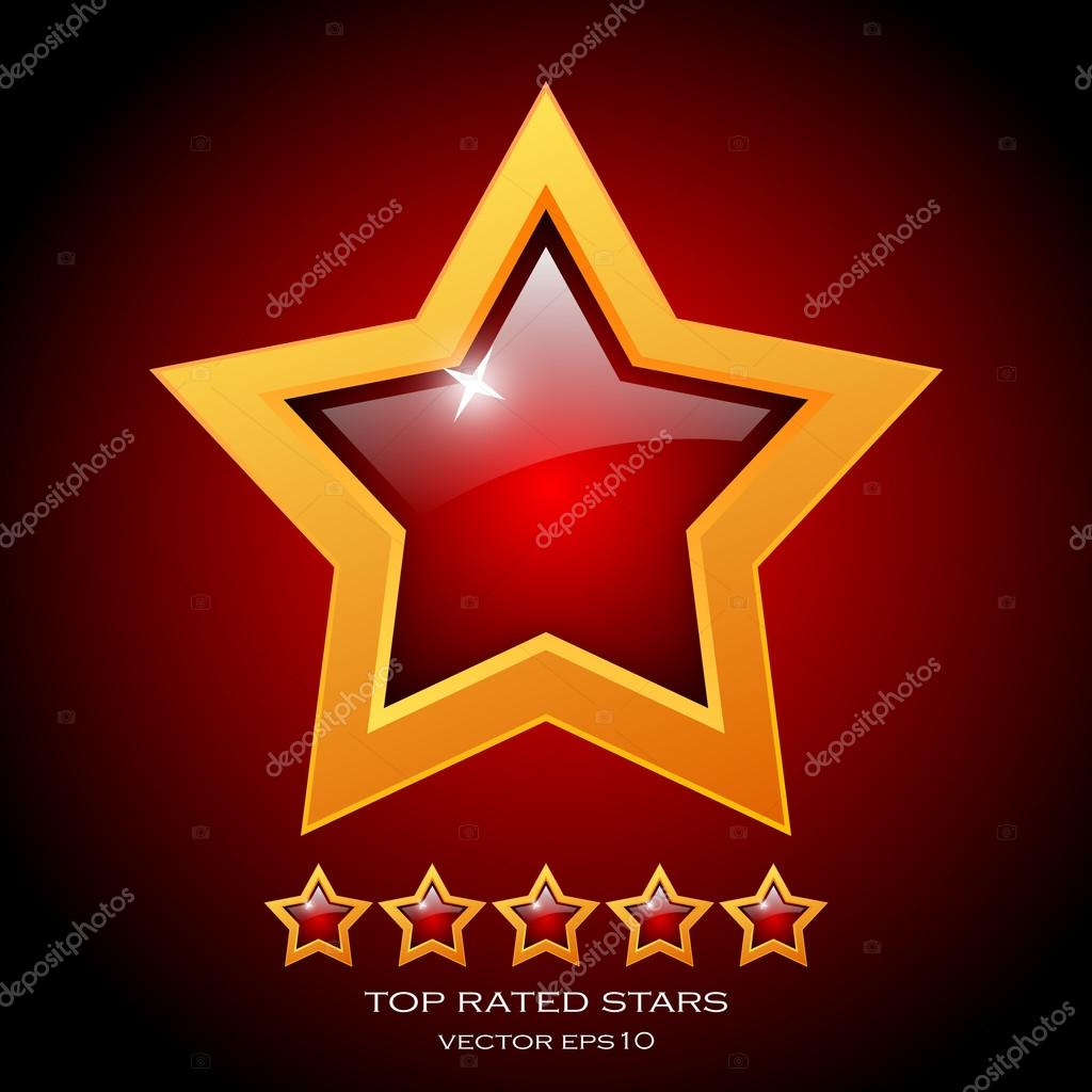 Review rating stars, vector illustration