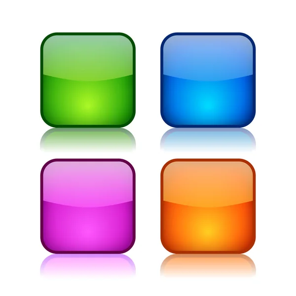 Glass square buttons — Stock Vector