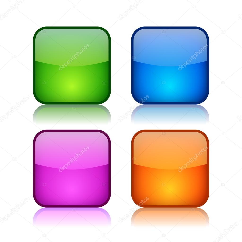 Glass square buttons