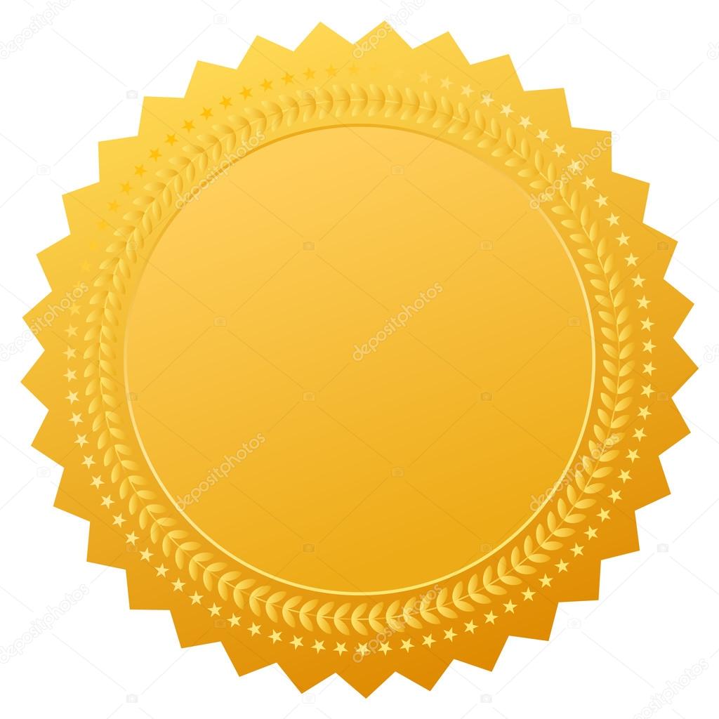 Blank gold seal, vector clip art