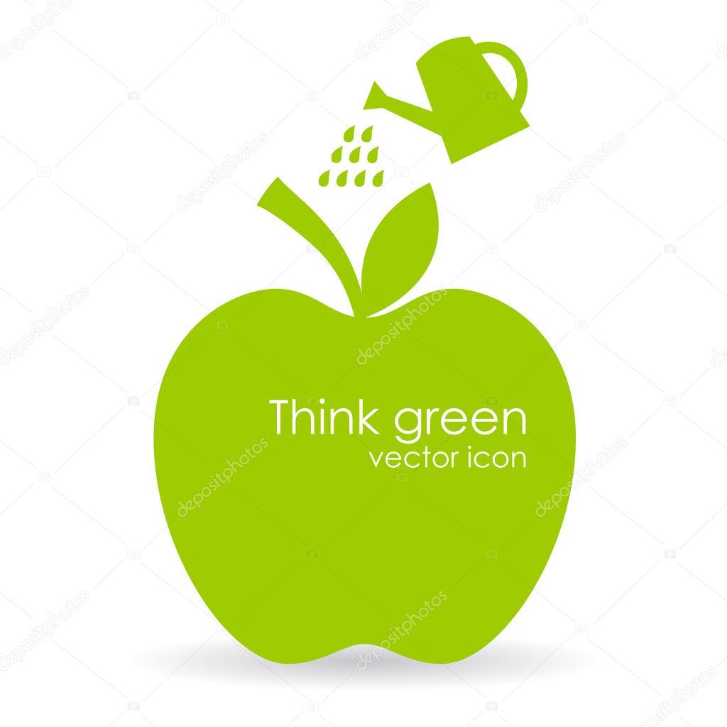 Vector apple illustration, growth symbol