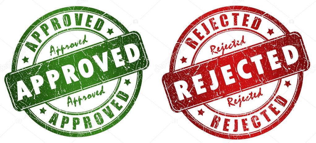 Approved and rejected stamps set