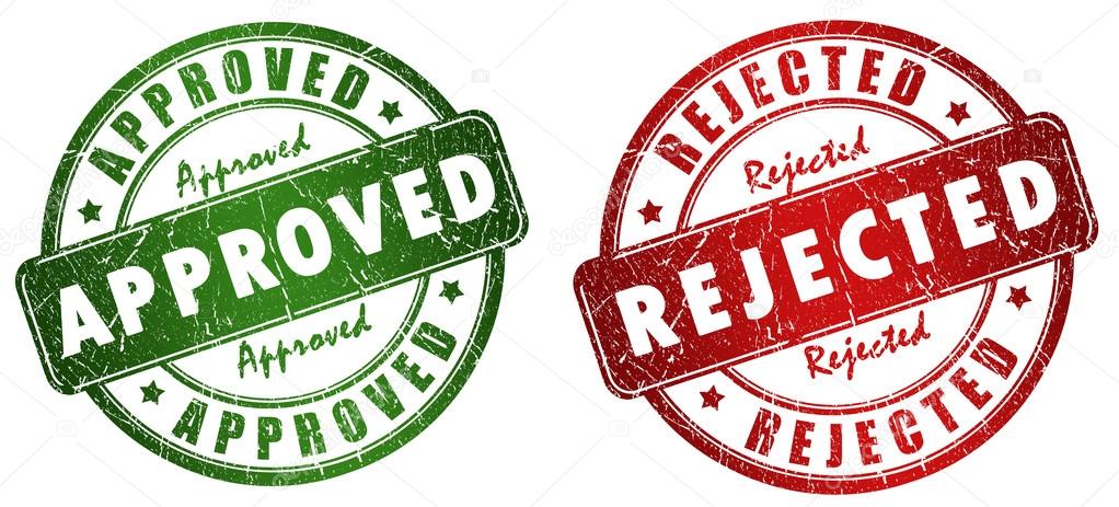 Approved and rejected stamps