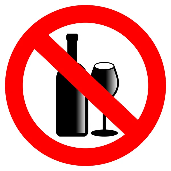 Geen alcohol vectorteken — Stockvector