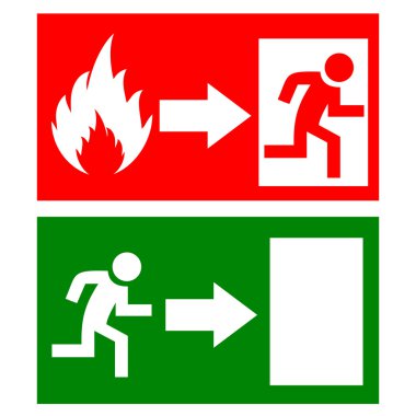 Vector fire exit signs clipart