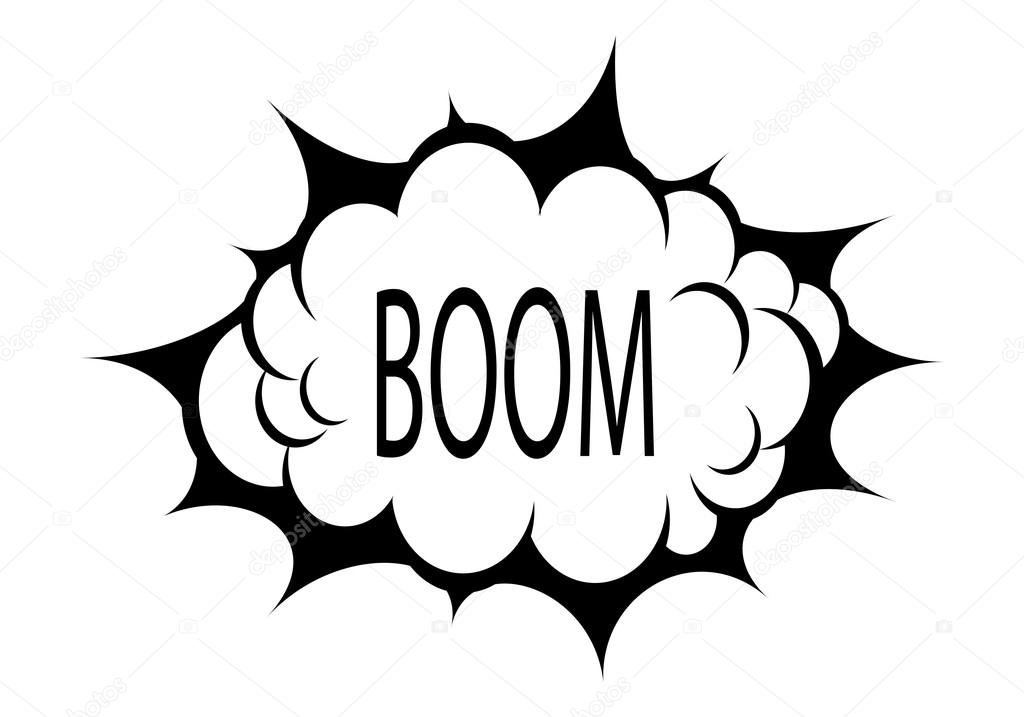 Vector boom cloud isolated on white